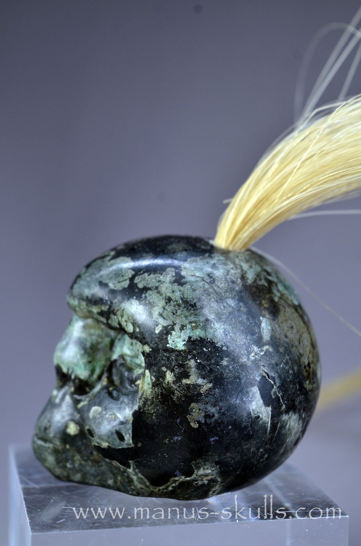 Emerald in Matrix Tribal Skull #091