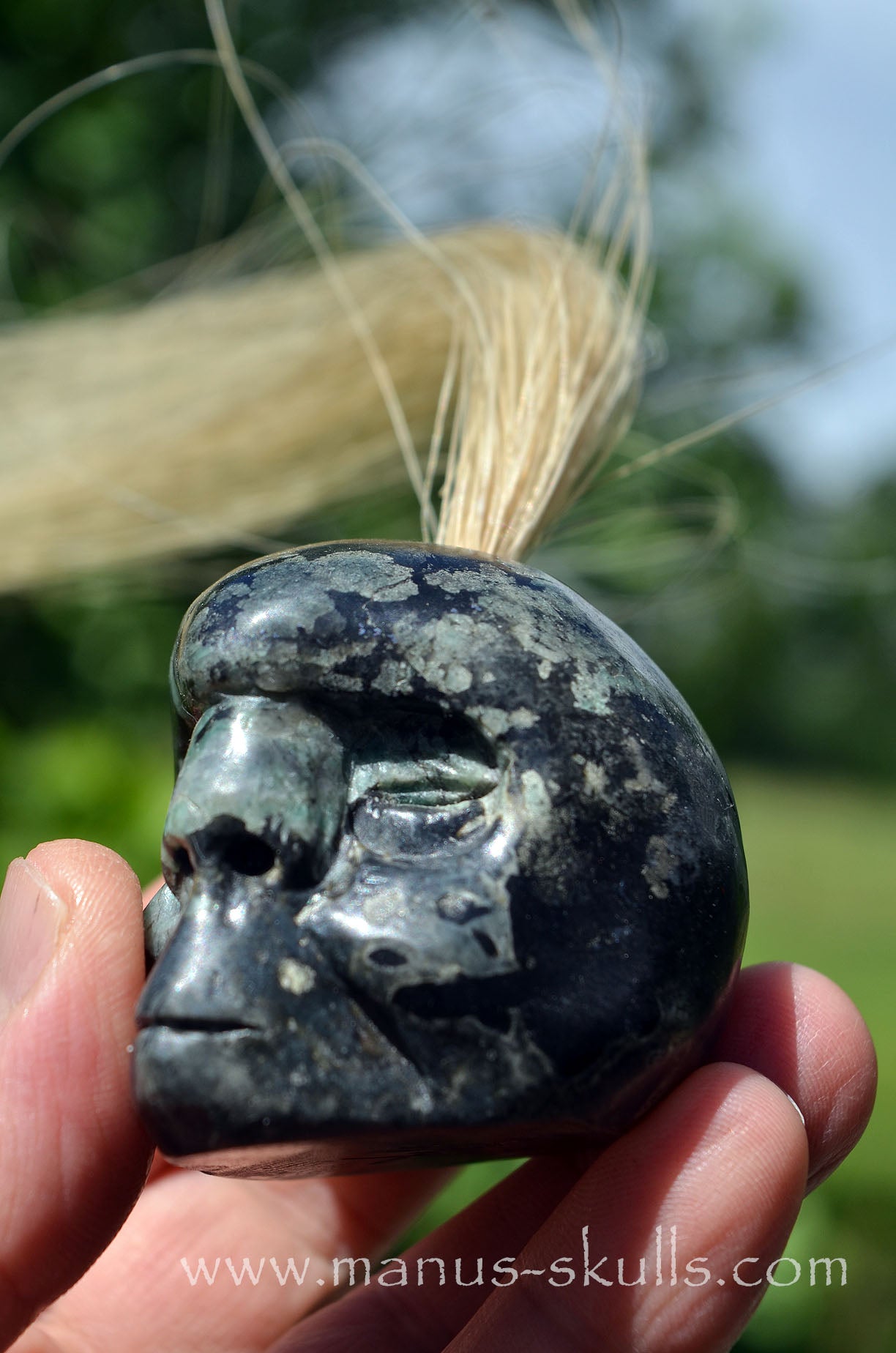 Emerald in Matrix Tribal Skull #091