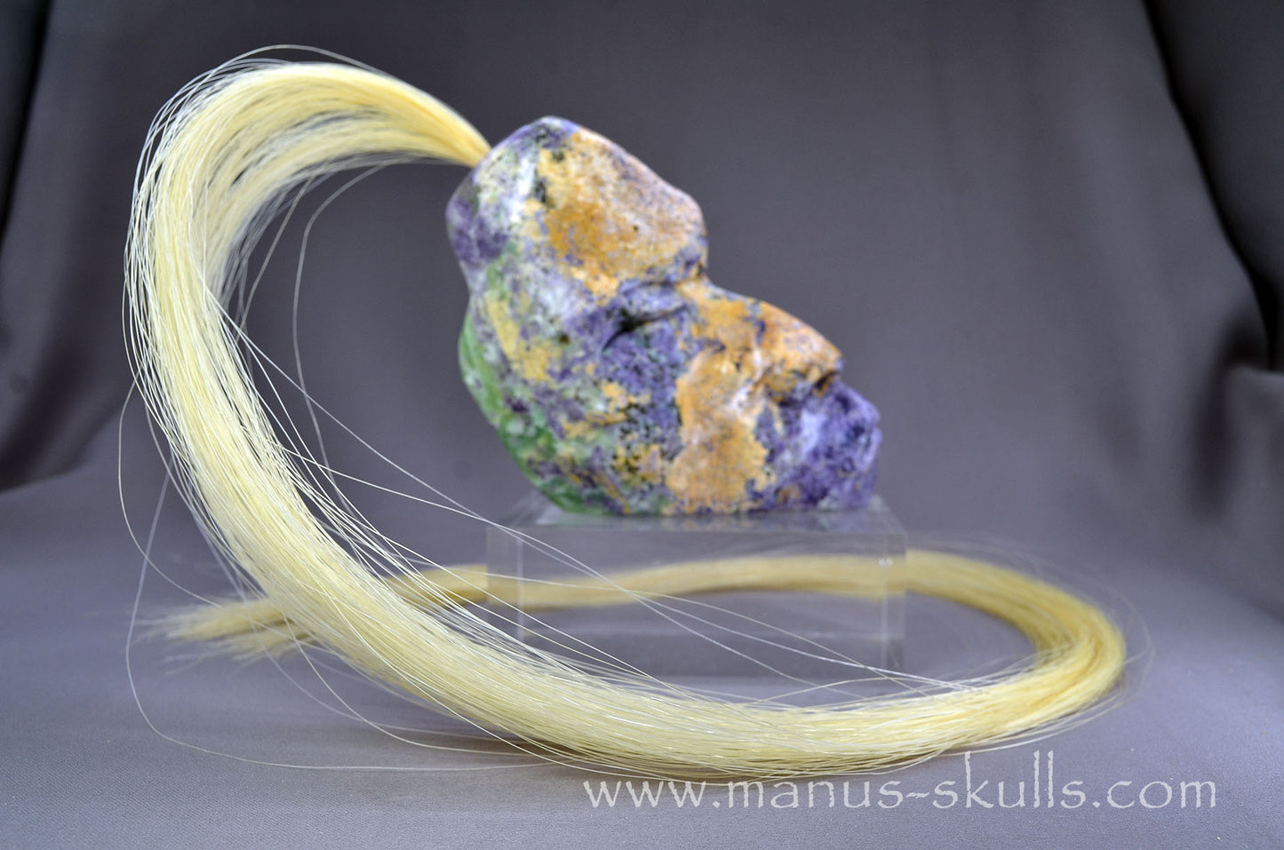 Stunning Fluorite in Barite Tribal Skull #093