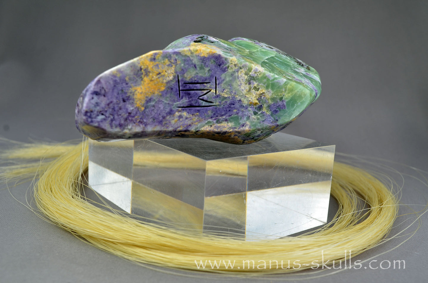 Stunning Fluorite in Barite Tribal Skull #093