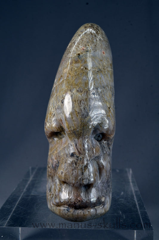Manus skulls Evolians Dragolians unique Crystal Carvings handmade skulls dragons pendants preseli bluestone tribals spiritual meaning wand Unicorn ..  plume agate