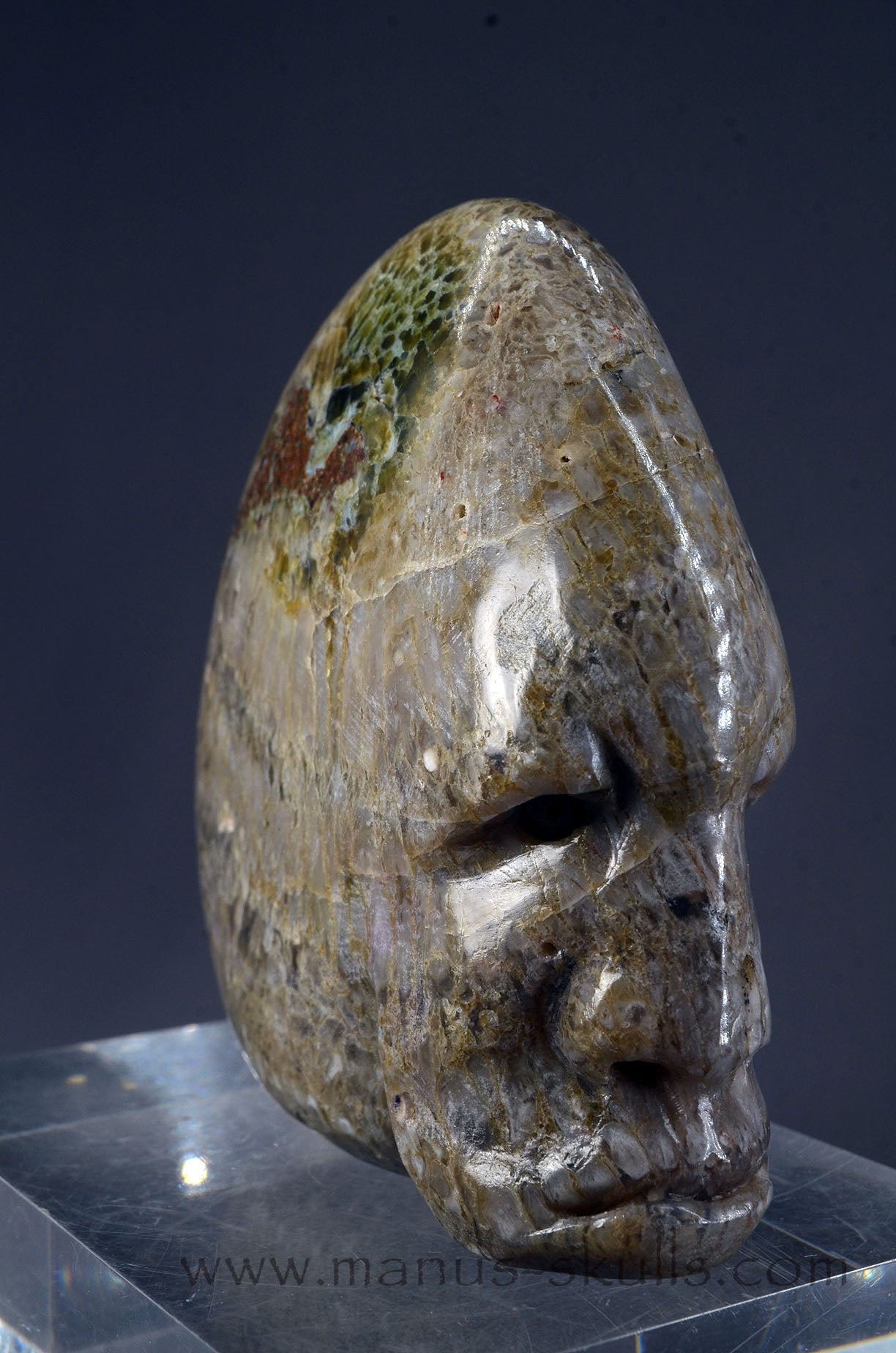 Manus skulls Evolians Dragolians unique Crystal Carvings handmade skulls dragons pendants preseli bluestone tribals spiritual meaning wand Unicorn ..  plume agate