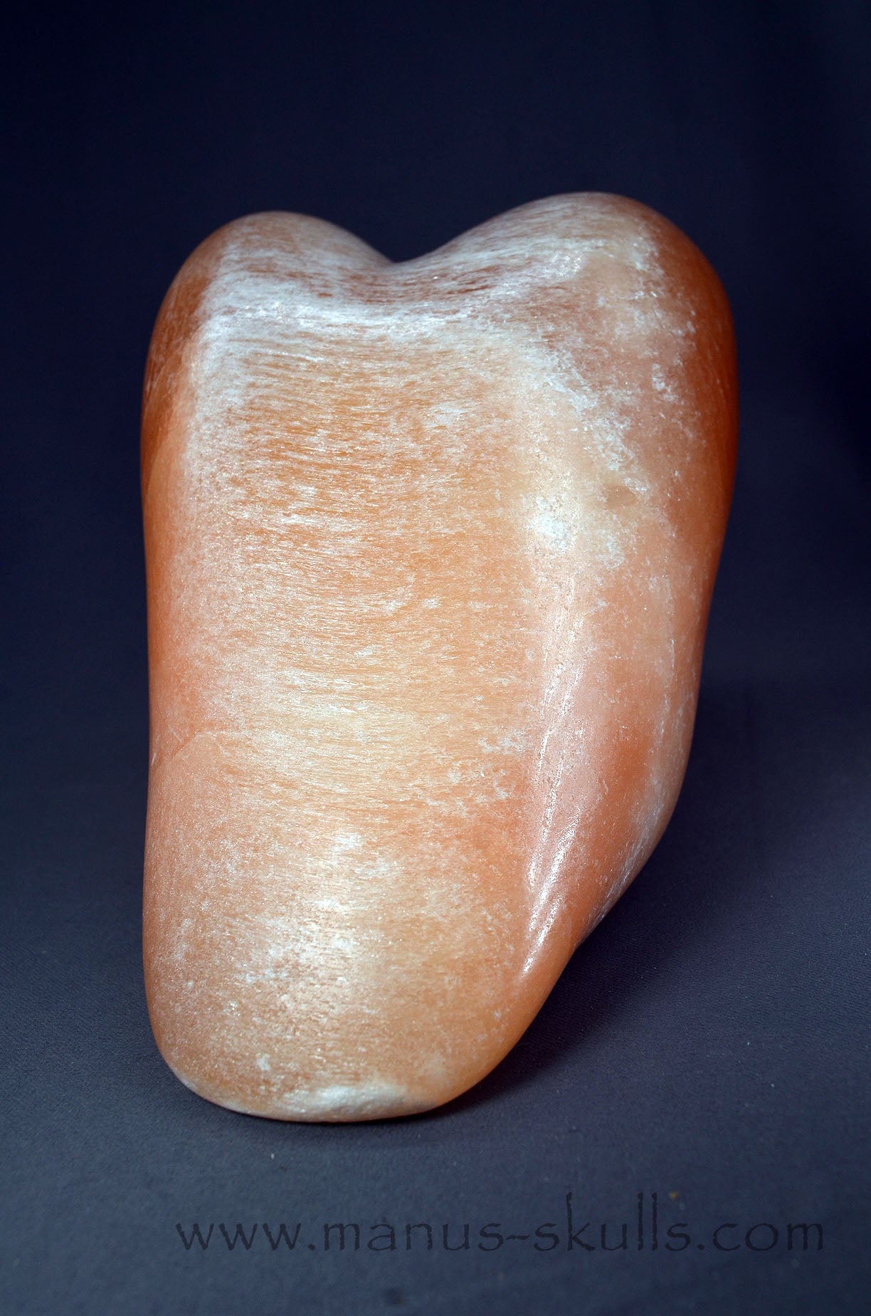 Peach Selenite Dragolian Skull #026