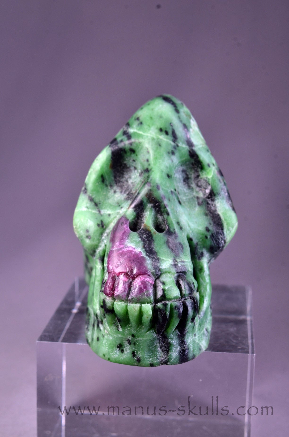 Manus skulls Evolians Dragolians unique Crystal Carvings handmade skulls dragons pendants preseli bluestone tribals spiritual meaning wand Unicorn ..  Ruby in Zoïsite