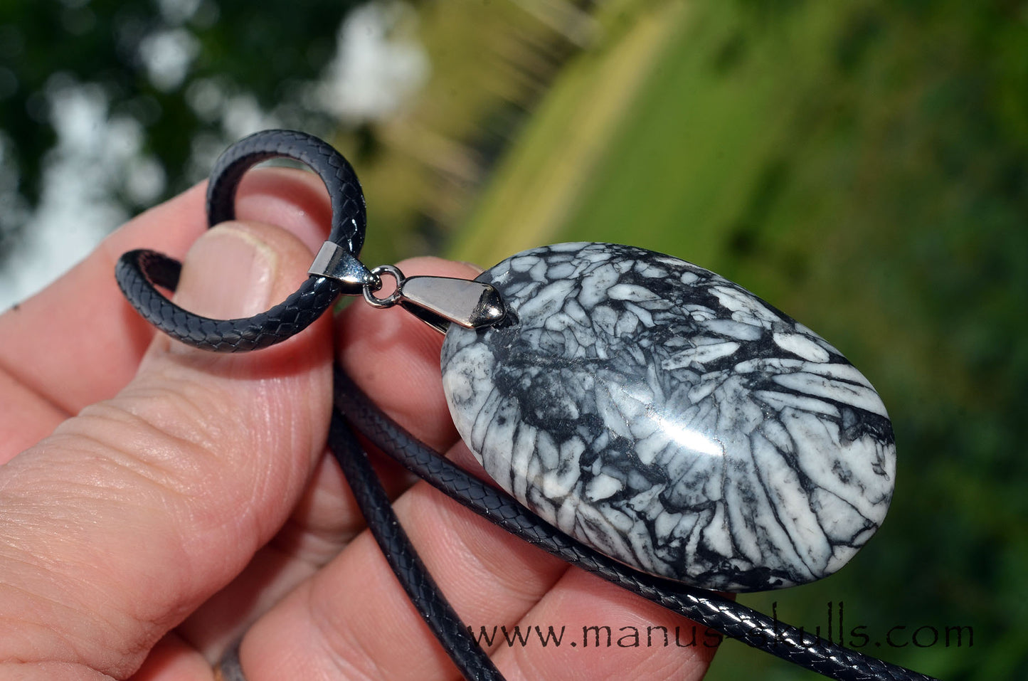 Austrian Pinolith Cabochon medallion  Pendant