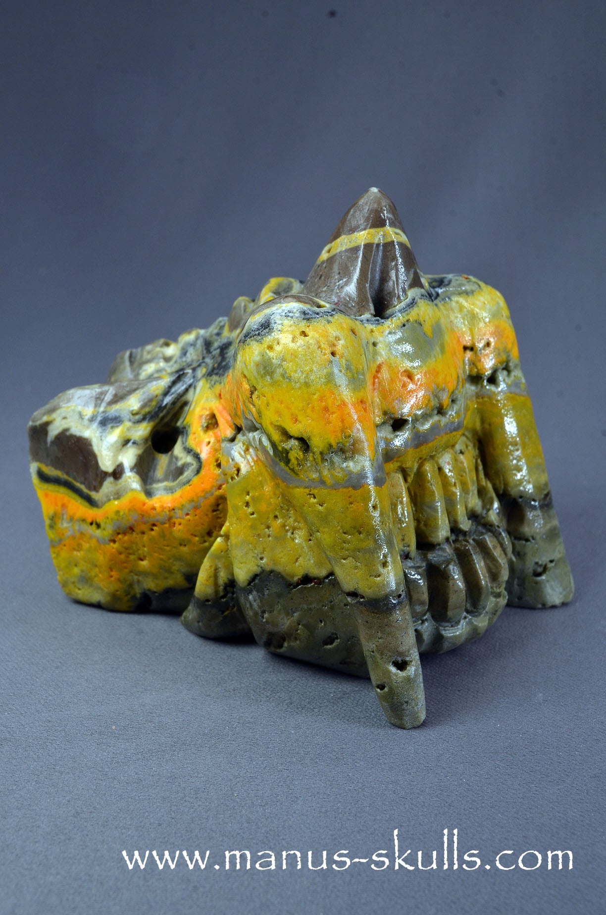 Manus skulls Evolians Dragolians unique Crystal Carvings handmade skulls dragons pendants preseli bluestone tribals spiritual meaning wand Unicorn ..  bumble bee jasper