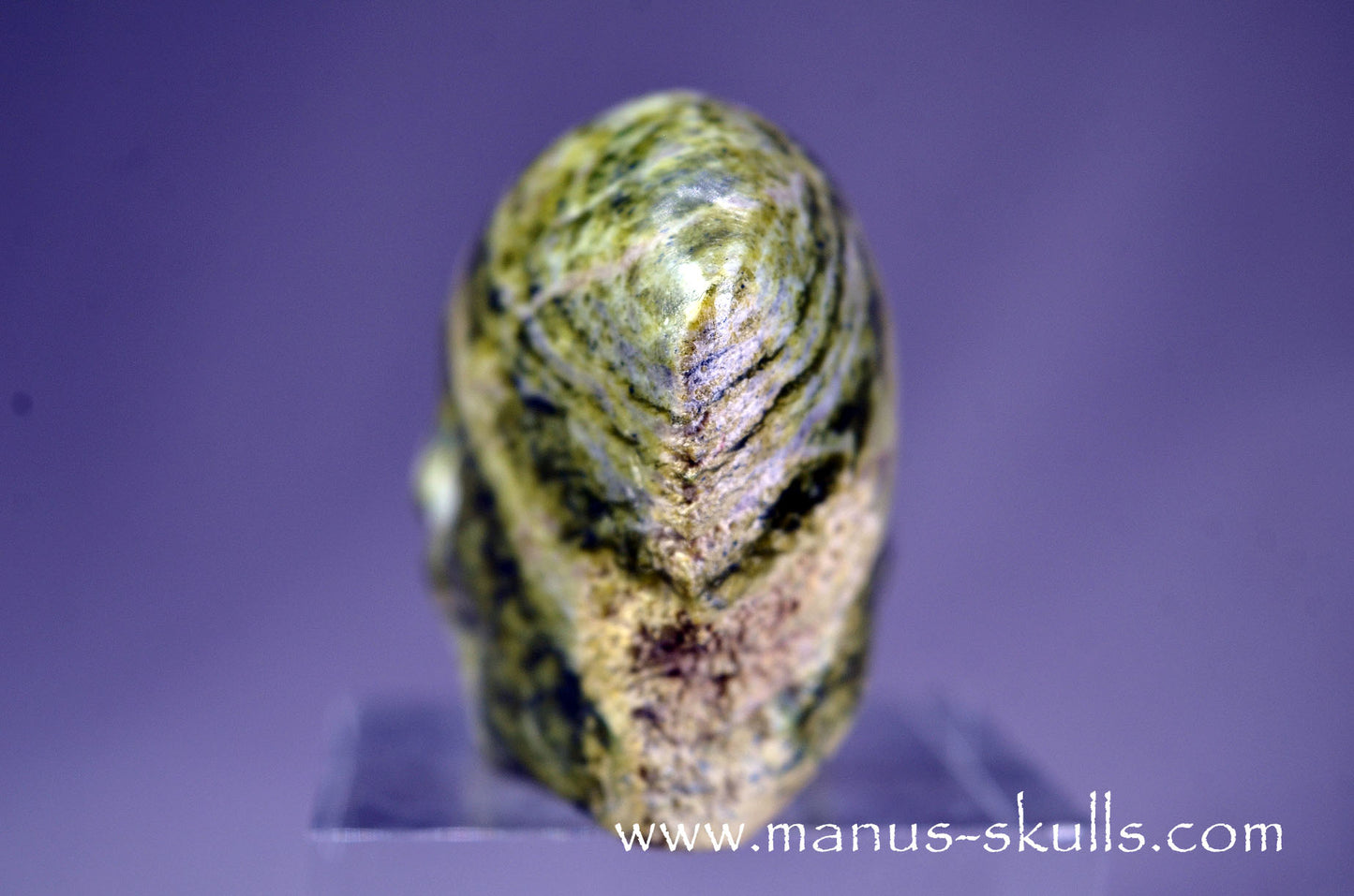 LIZARDITE with MAGNESITE Conehead Skull