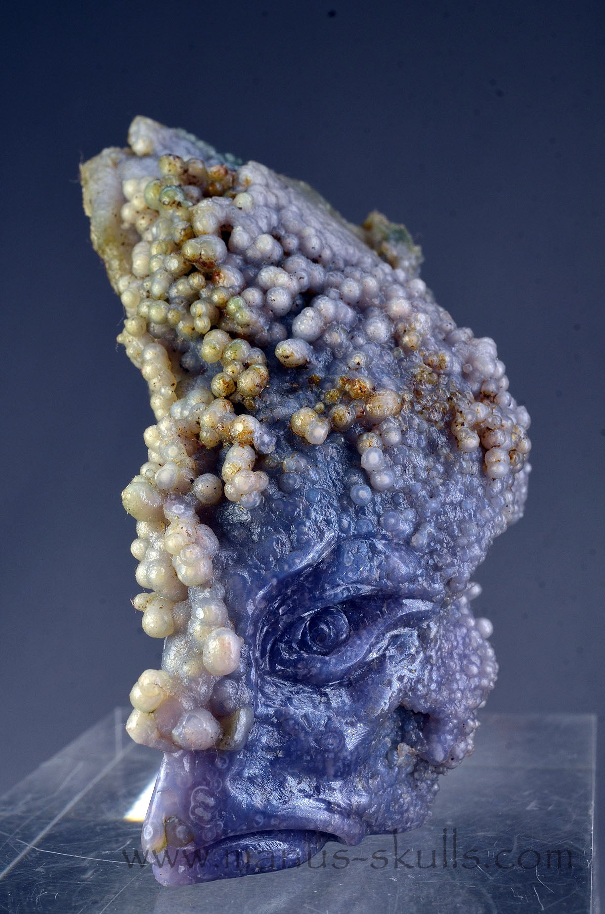 Manus skulls Evolians Dragolians unique Crystal Carvings handmade skulls dragons pendants preseli bluestone tribals spiritual meaning wand Unicorn .. grape agate
