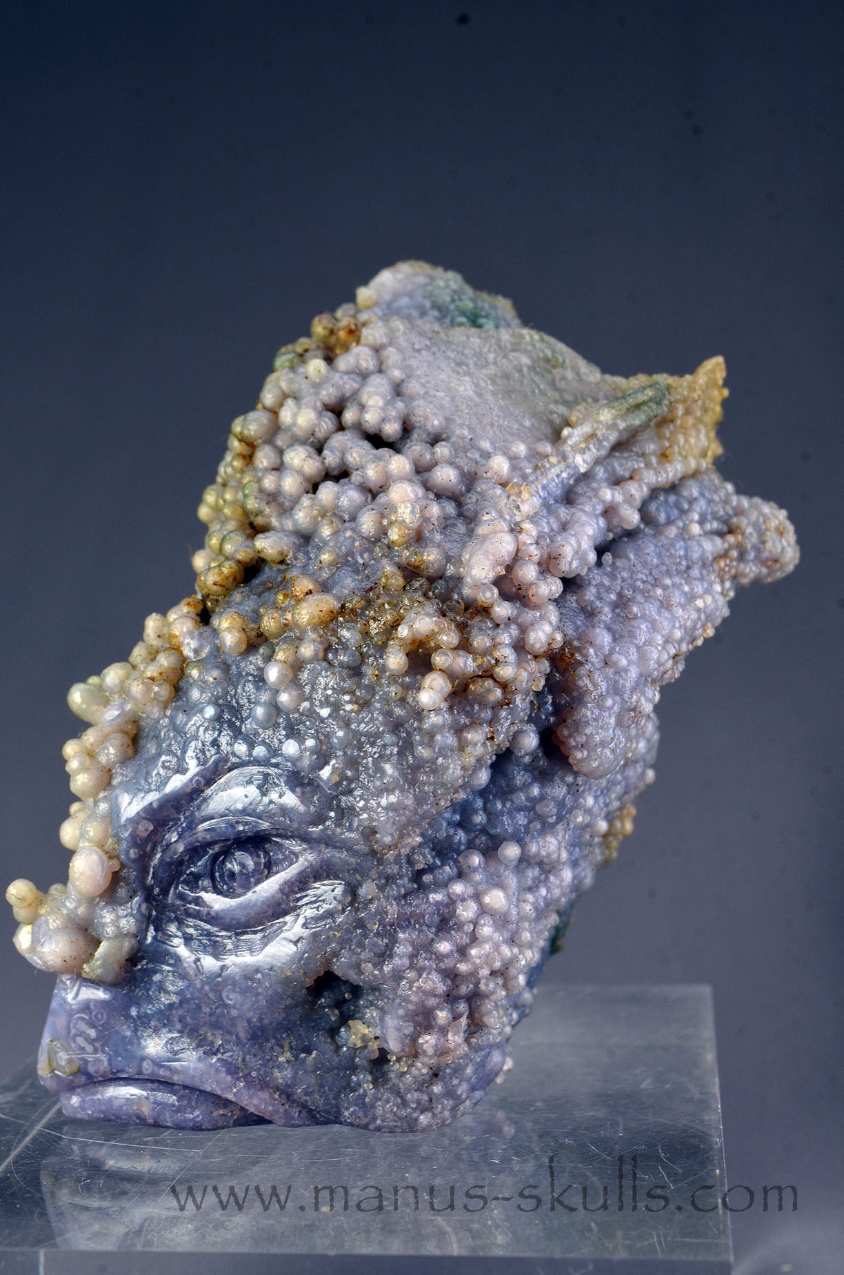 Grape Agate Alien Skull
