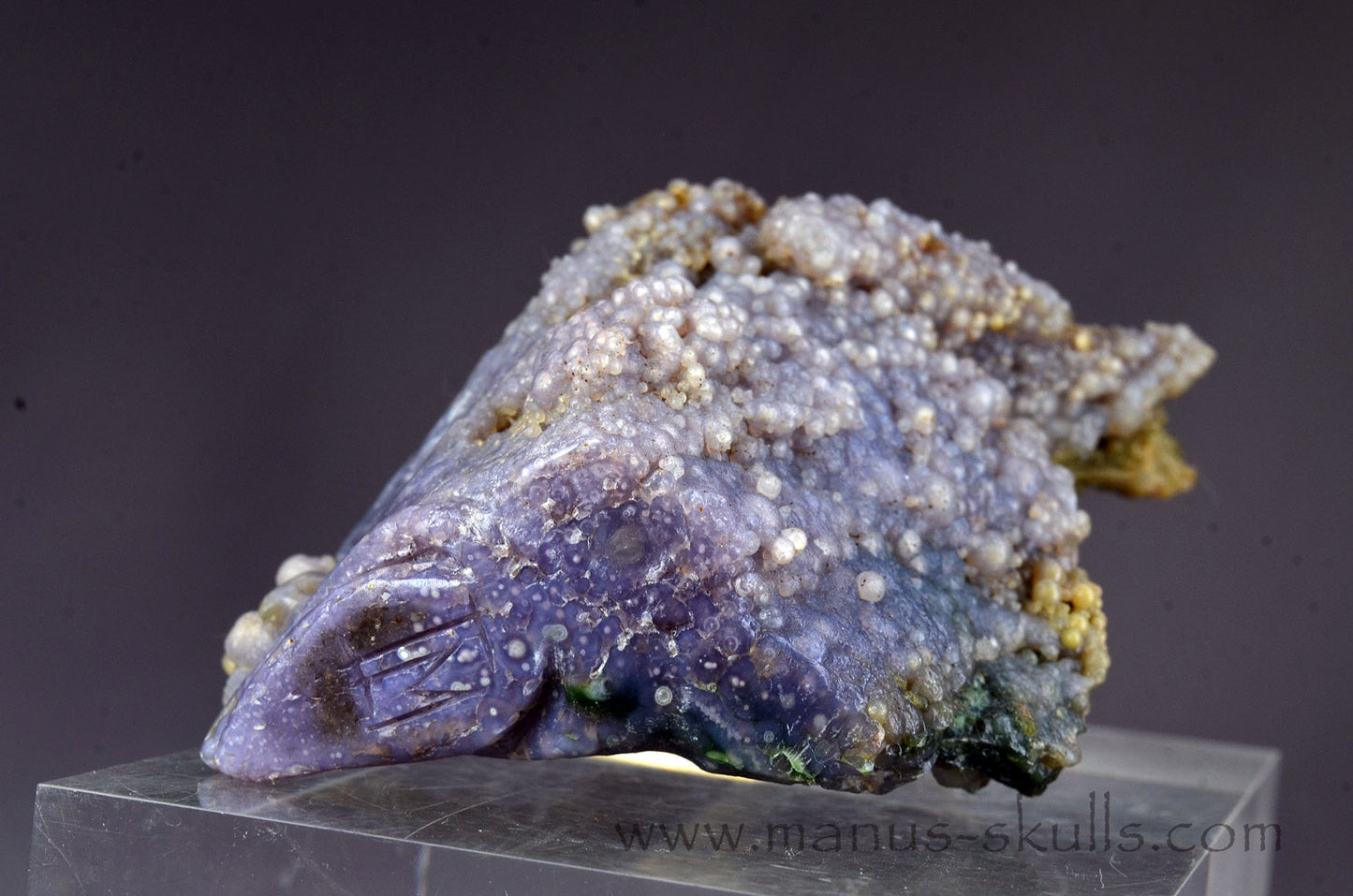 Grape Agate Alien Skull