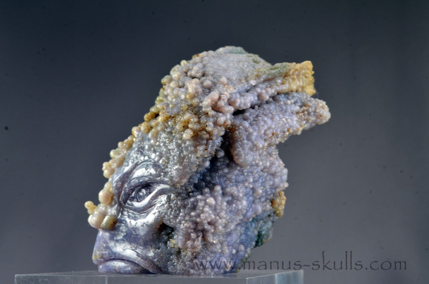Grape Agate Alien Skull