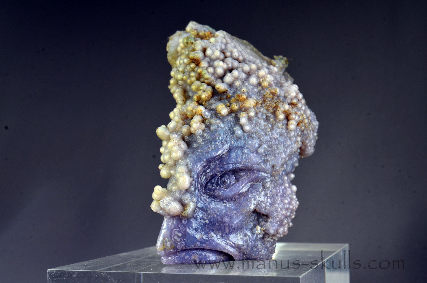 Grape Agate Alien Skull