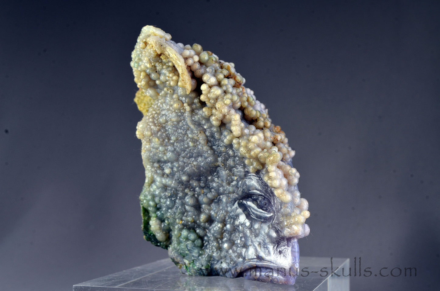 Grape Agate Alien Skull