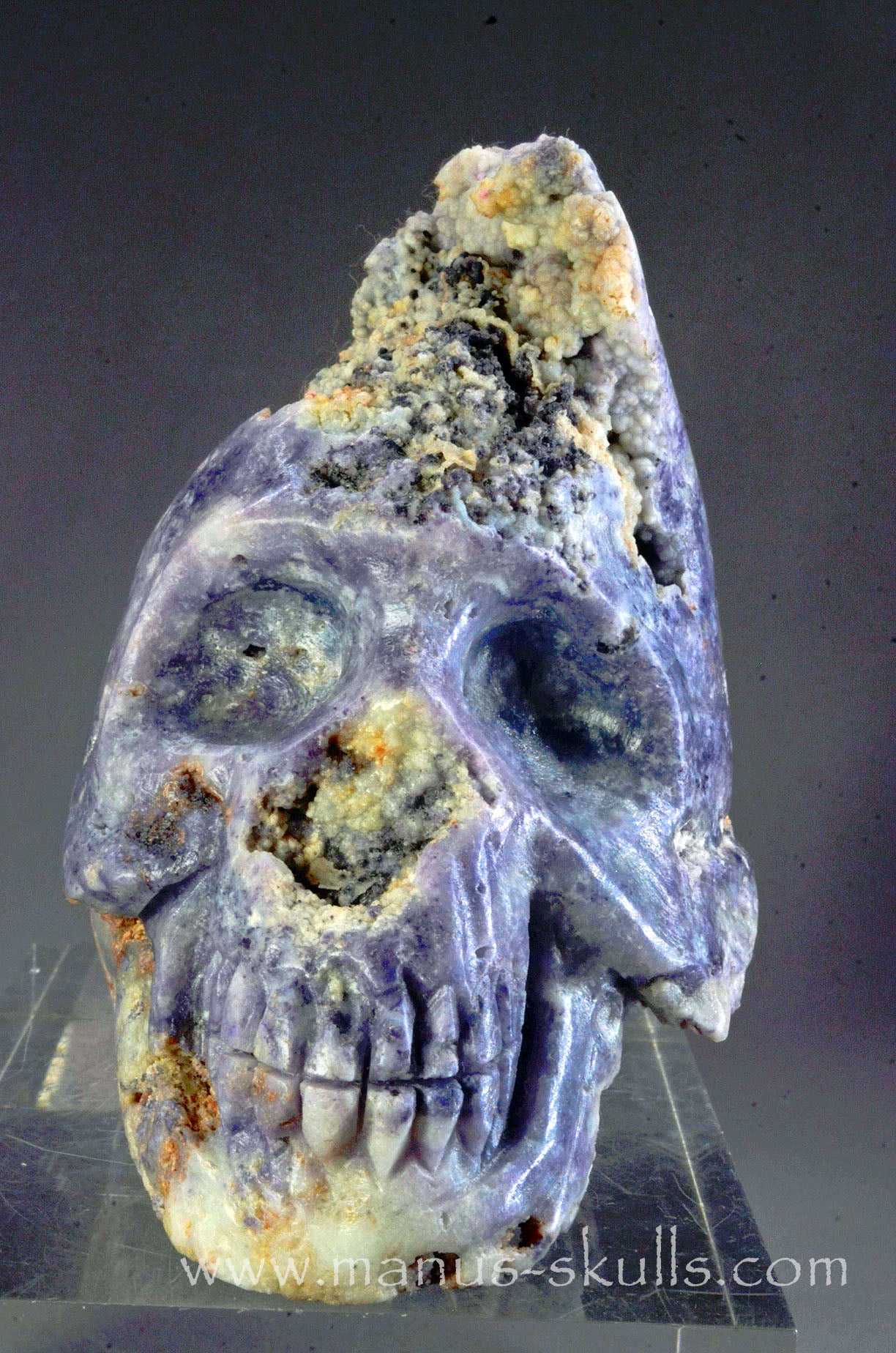 Manus skulls Evolians Dragolians unique Crystal Carvings handmade skulls dragons pendants preseli bluestone tribals spiritual meaning wand Unicorn ..  morado opal agate