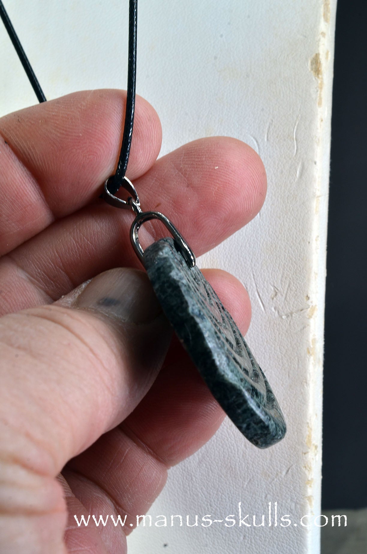 Inspotted Preseli Bluestone Rond Ripple Pendant