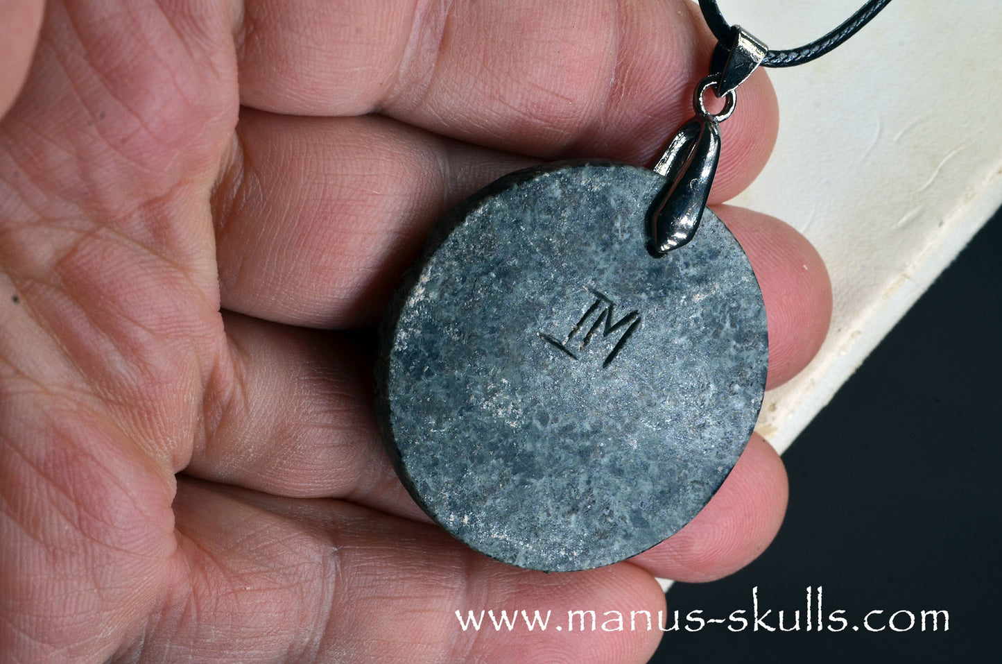 Inspotted Preseli Bluestone Rond Ripple Pendant