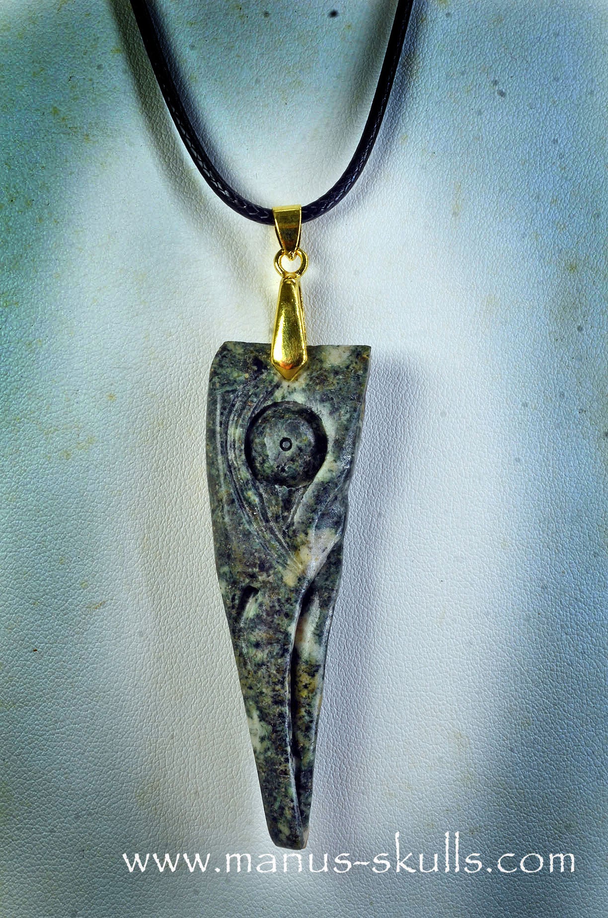 Bird Skull Preseli Bluestone Pendant (#27)