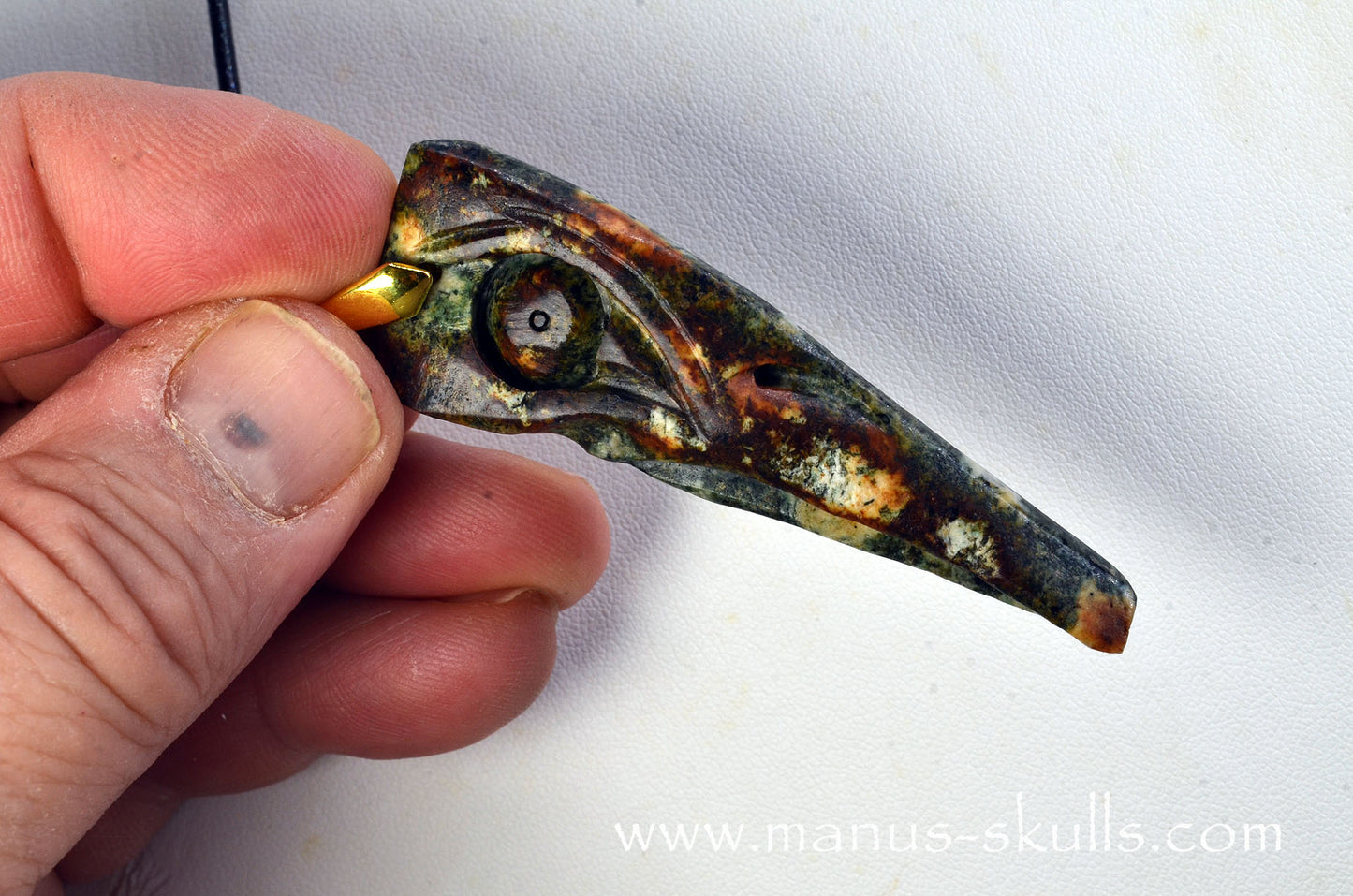 Bird Skull Preseli Bluestone Pendant (#27)