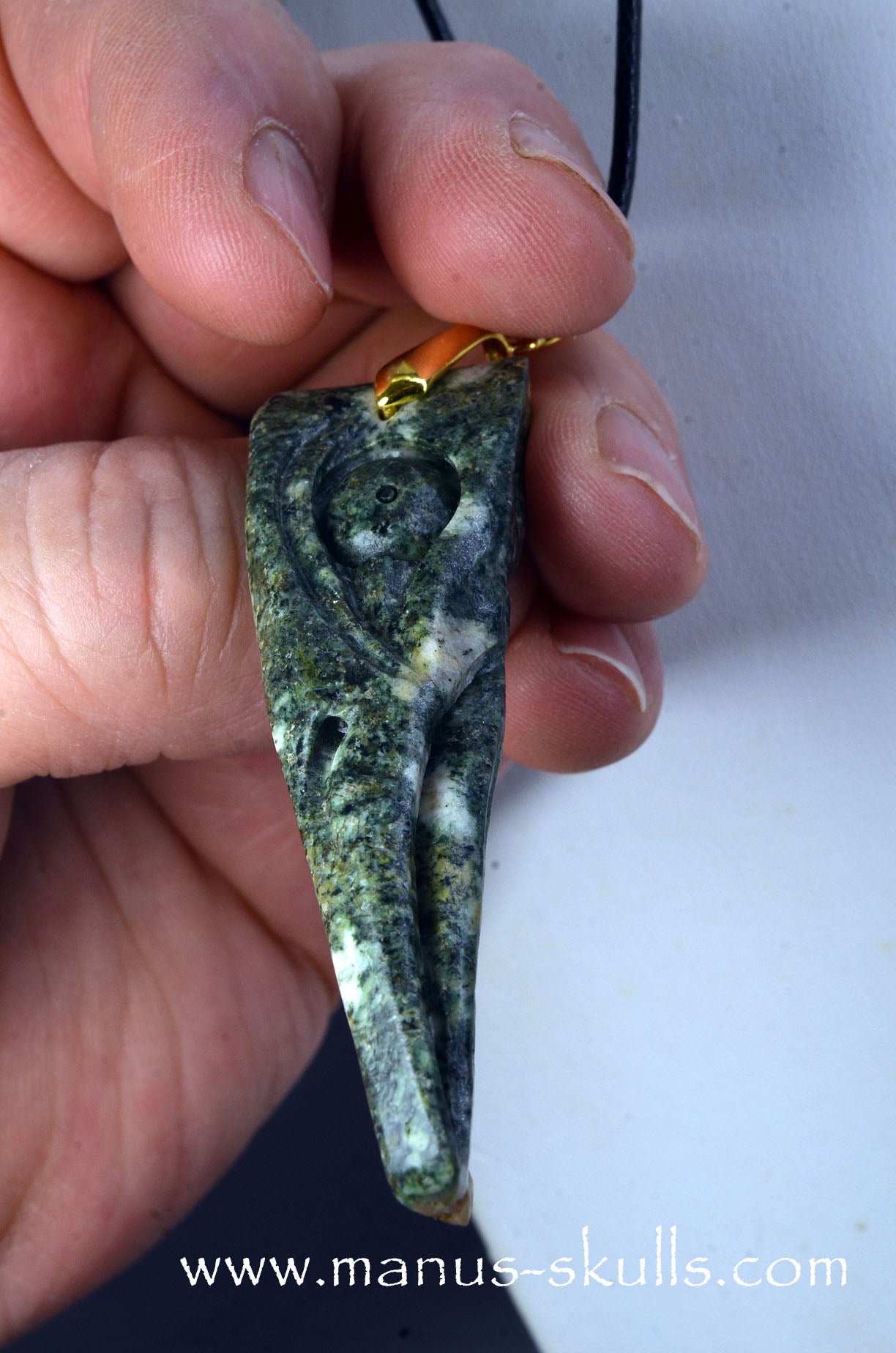Bird Skull Preseli Bluestone Pendant (#27)