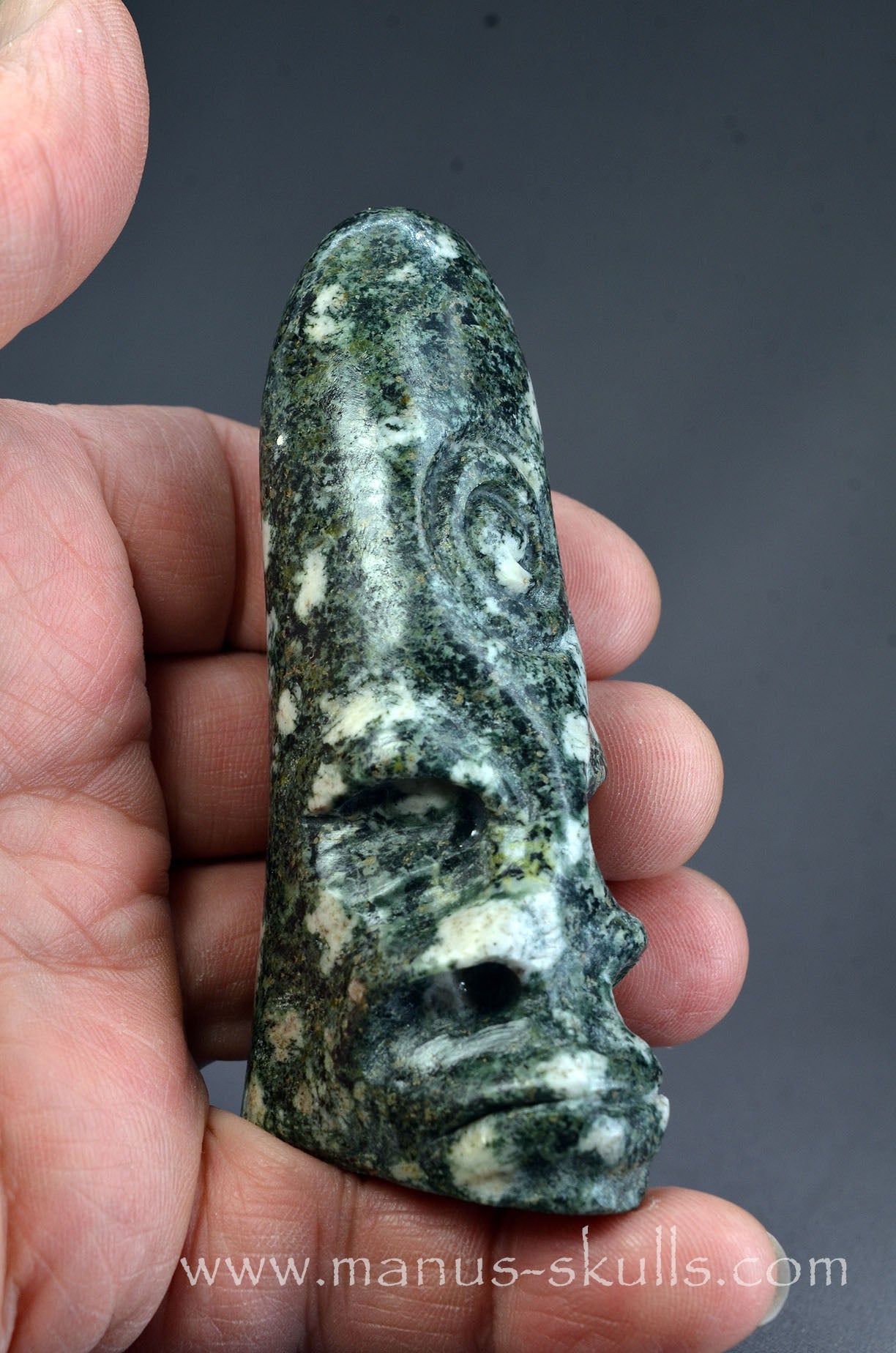 Preseli Bluestone Conehead Tribal Skull Spiral