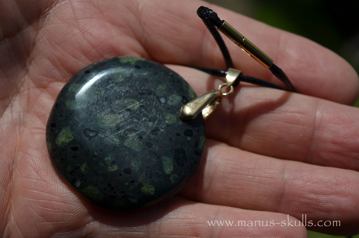 Lakelandite Coin Pendant