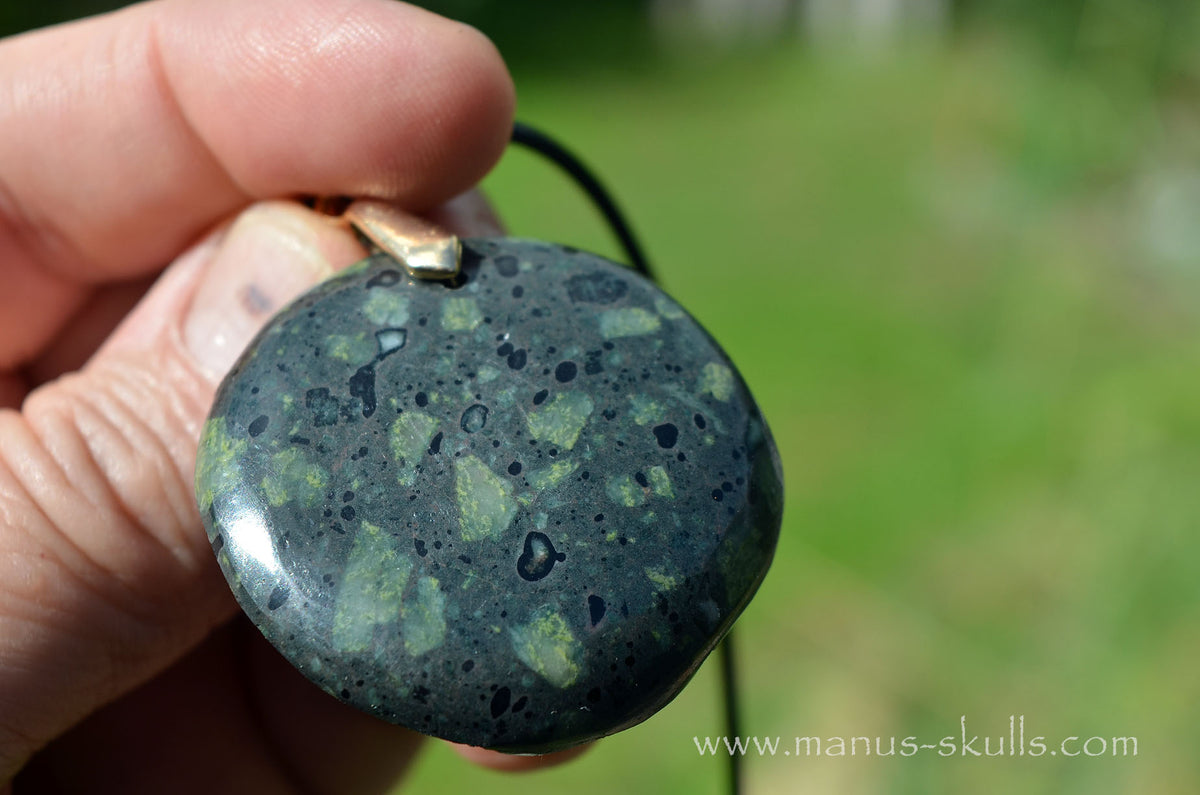 Lakelandite Coin Pendant