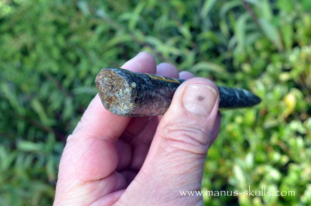 Preseli Bluestone (healing) wand with Berkana Rune sign.