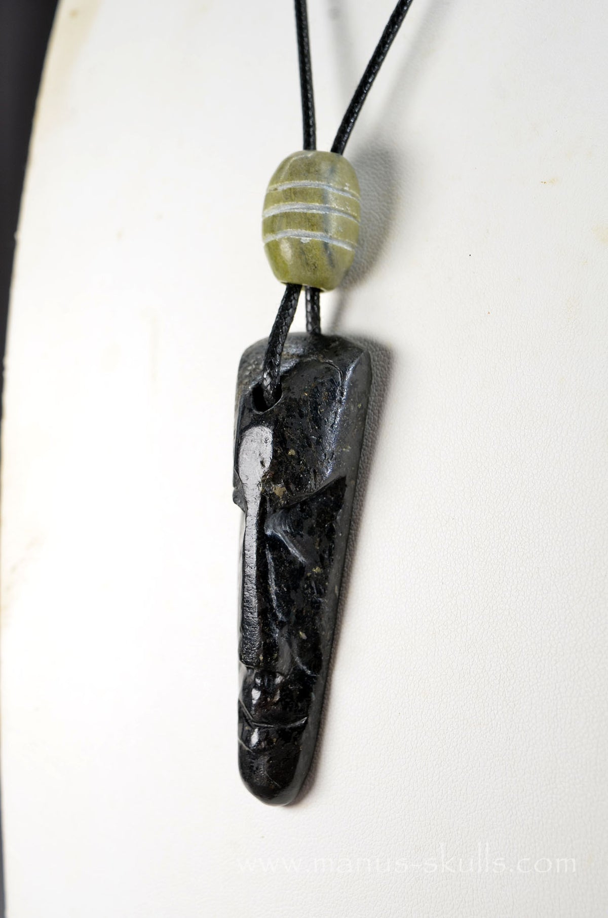 Nuummite Pendant with Greenlandite slide Bead