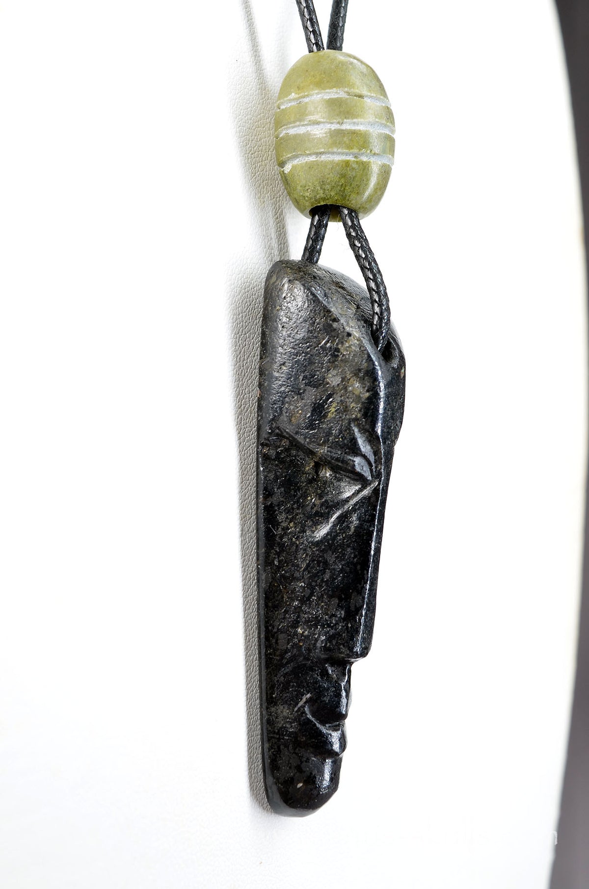 Nuummite Pendant with Greenlandite slide Bead