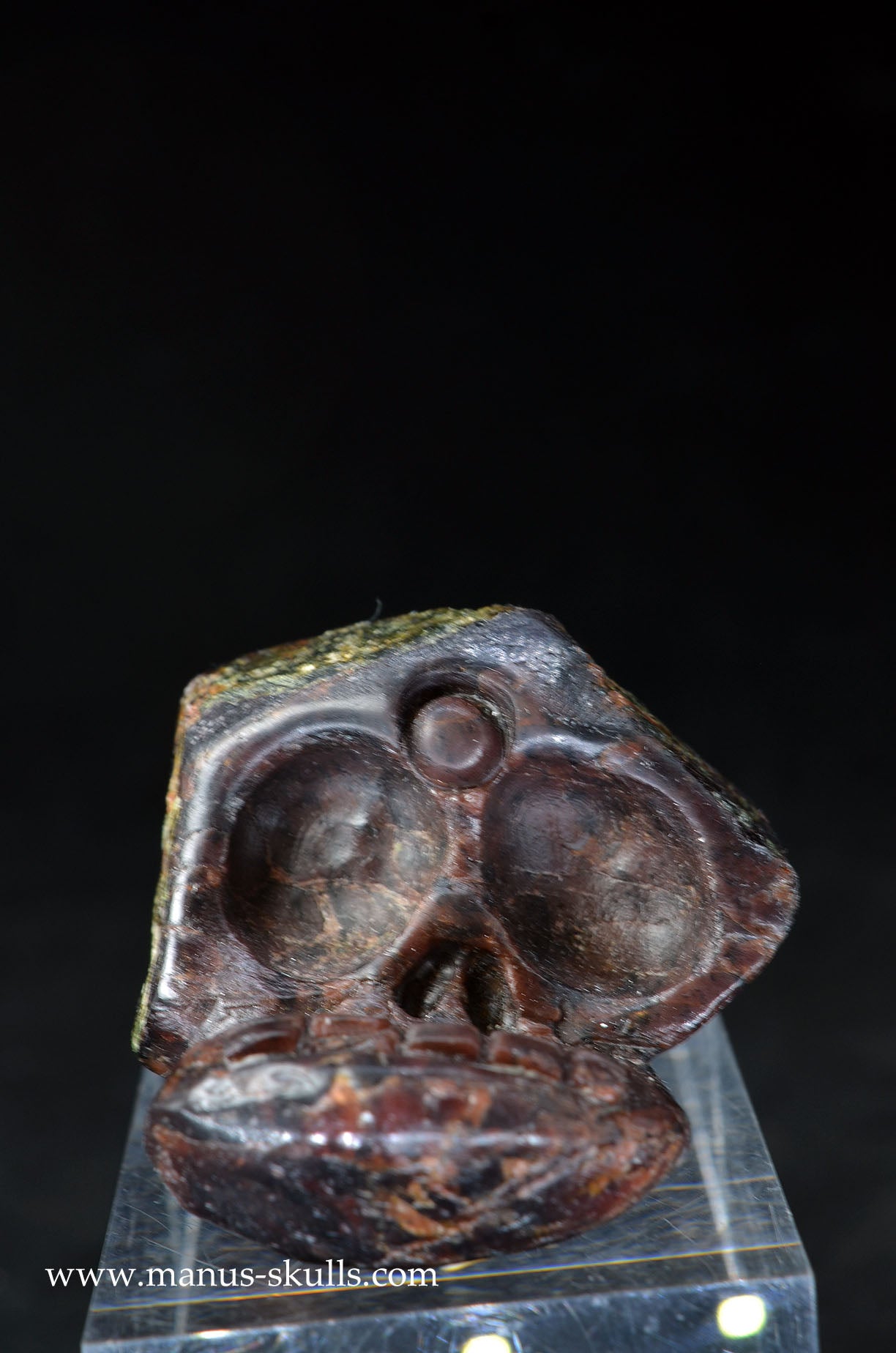Manus skulls unique Crystal Carvings handmade skulls dragons pendants preseli bluestone tribals spiritual meaning wand Unicorn .. garnet