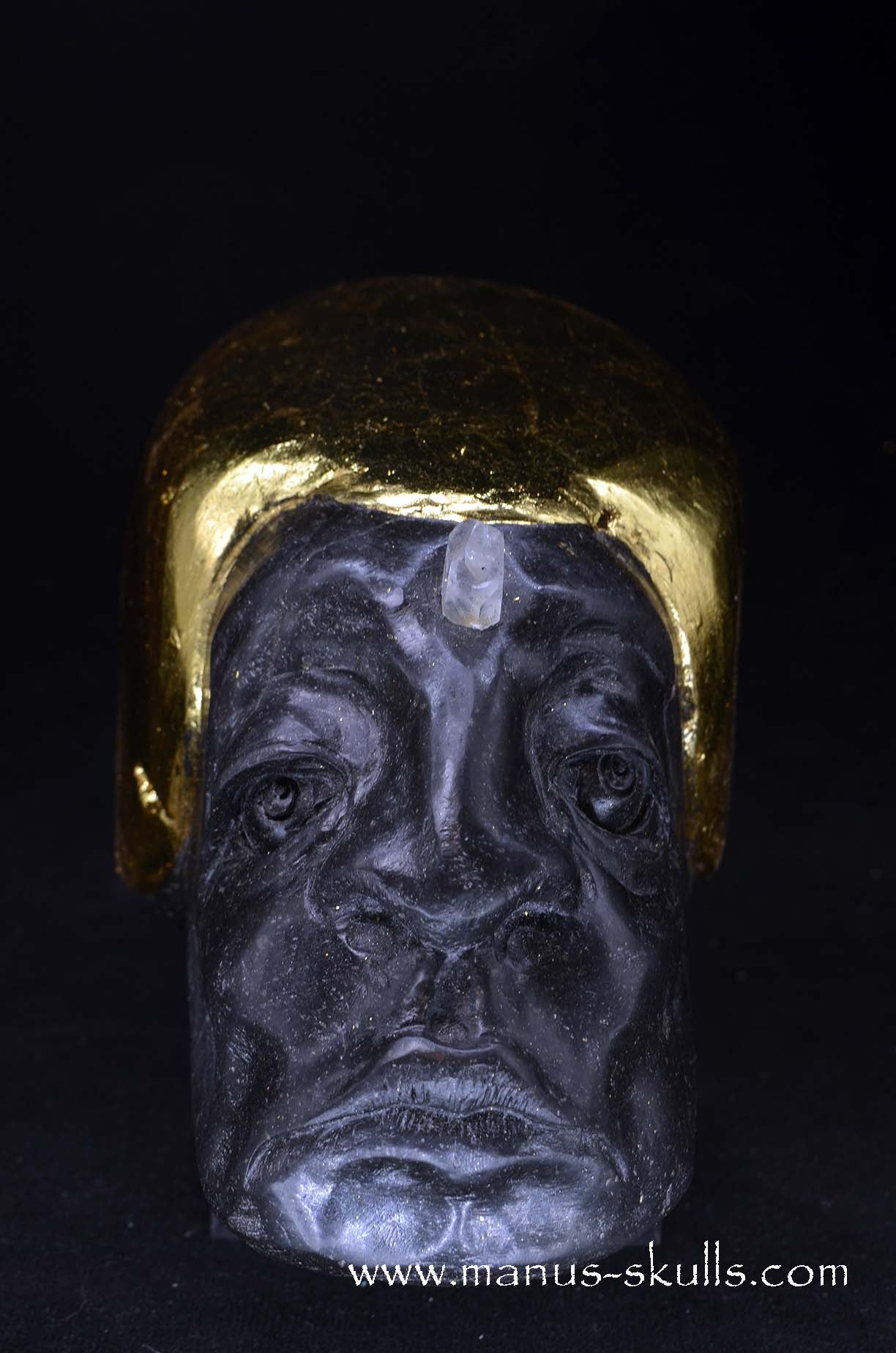 Manus skulls unique Crystal Carvings handmade skulls dragons pendants preseli bluestone tribals spiritual meaning wand Unicorn .. starlight being basalt gold leaf Herkimer diamond