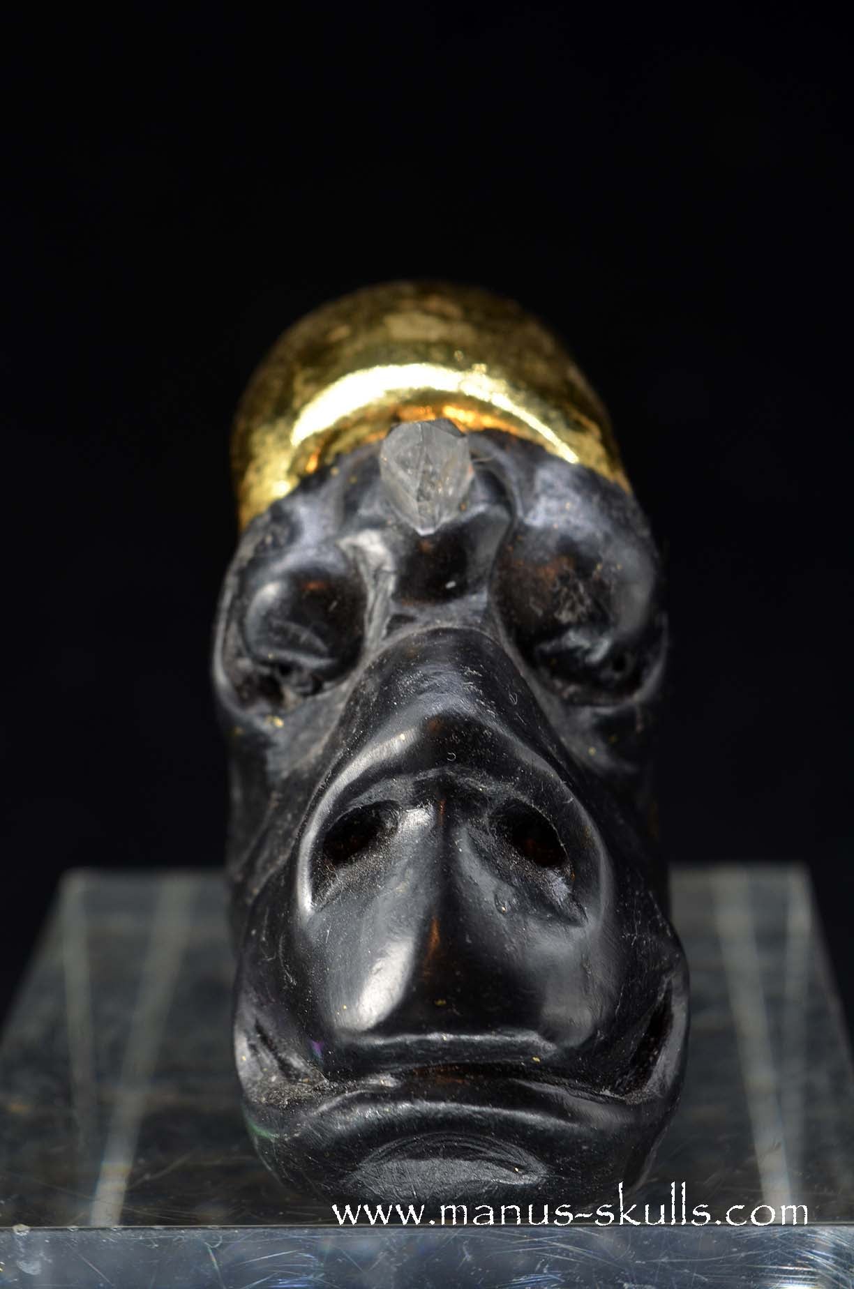 Manus skulls unique Crystal Carvings handmade skulls dragons pendants preseli bluestone tribals spiritual meaning wand Unicorn .. starlight being basalt gold leaf Herkimer diamond