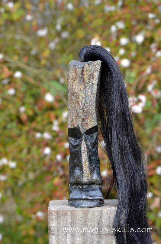 Manus skulls unique Crystal Carvings handmade skulls dragons pendants preseli bluestone tribals spiritual meaning wand Unicorn .. hexagonal basalt