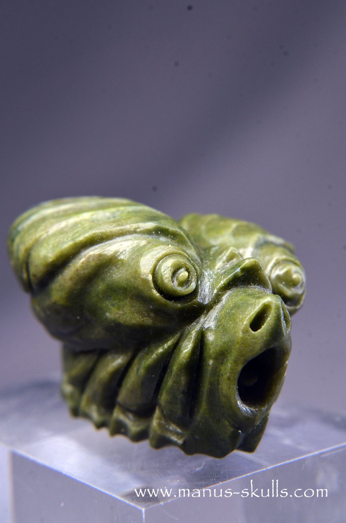 Manus skulls Evolians Dragolians unique Crystal Carvings handmade skulls dragons pendants preseli bluestone tribals spiritual meaning wand Unicorn .. greenlandite