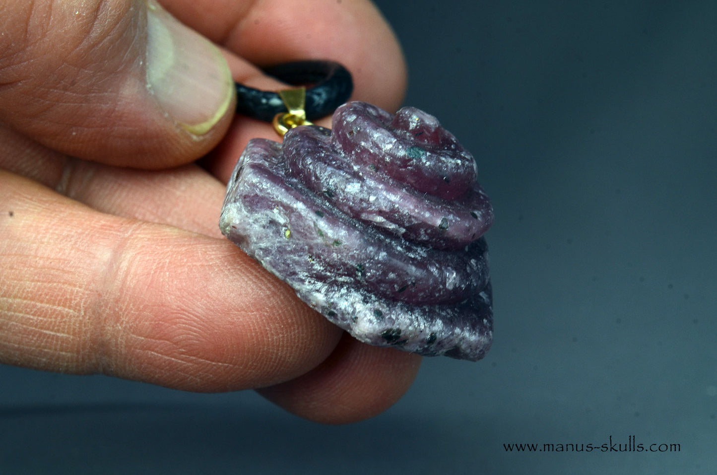 Ruby Korund 3-D Spiral Pendant