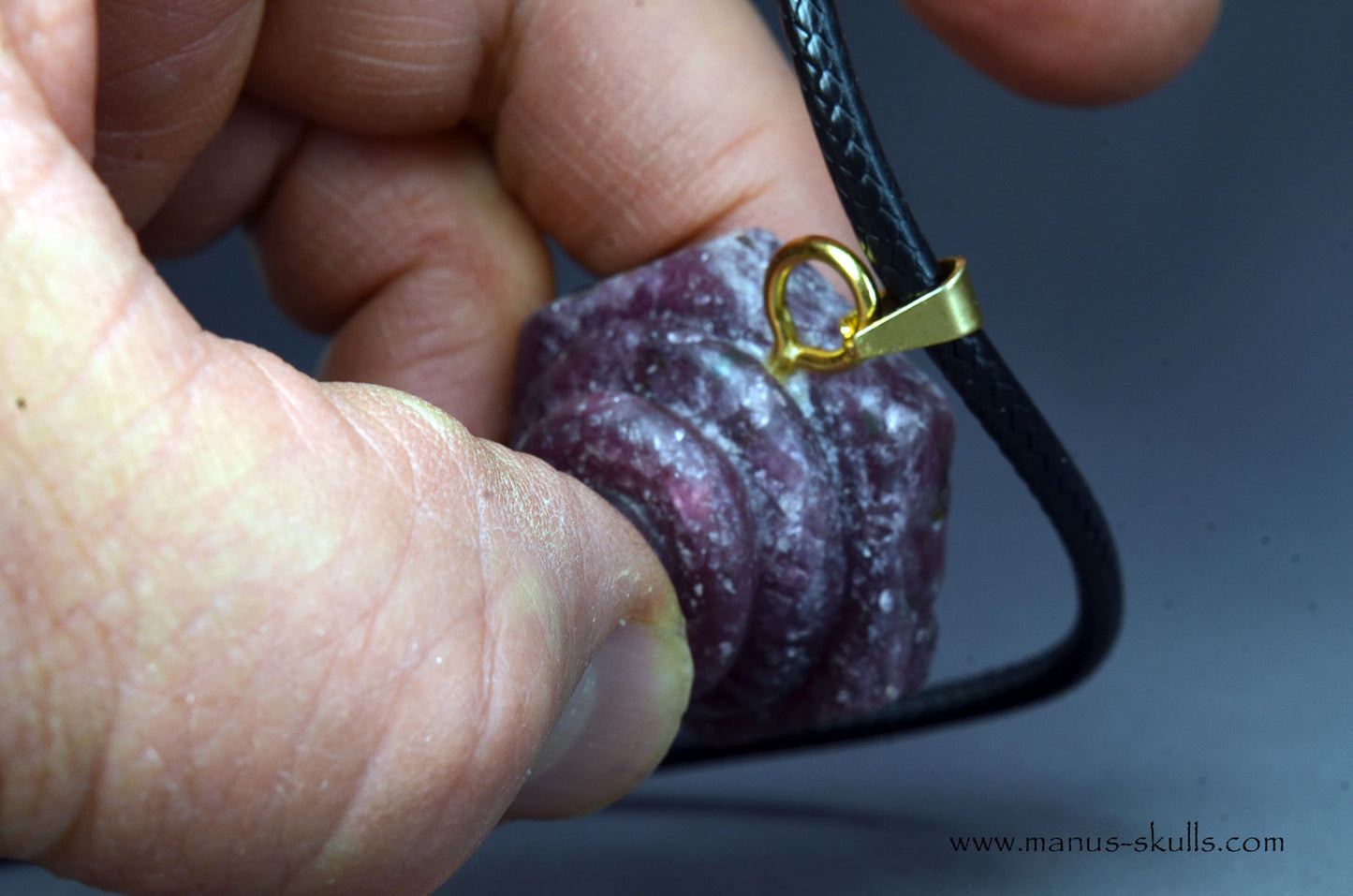 Ruby Korund 3-D Spiral Pendant