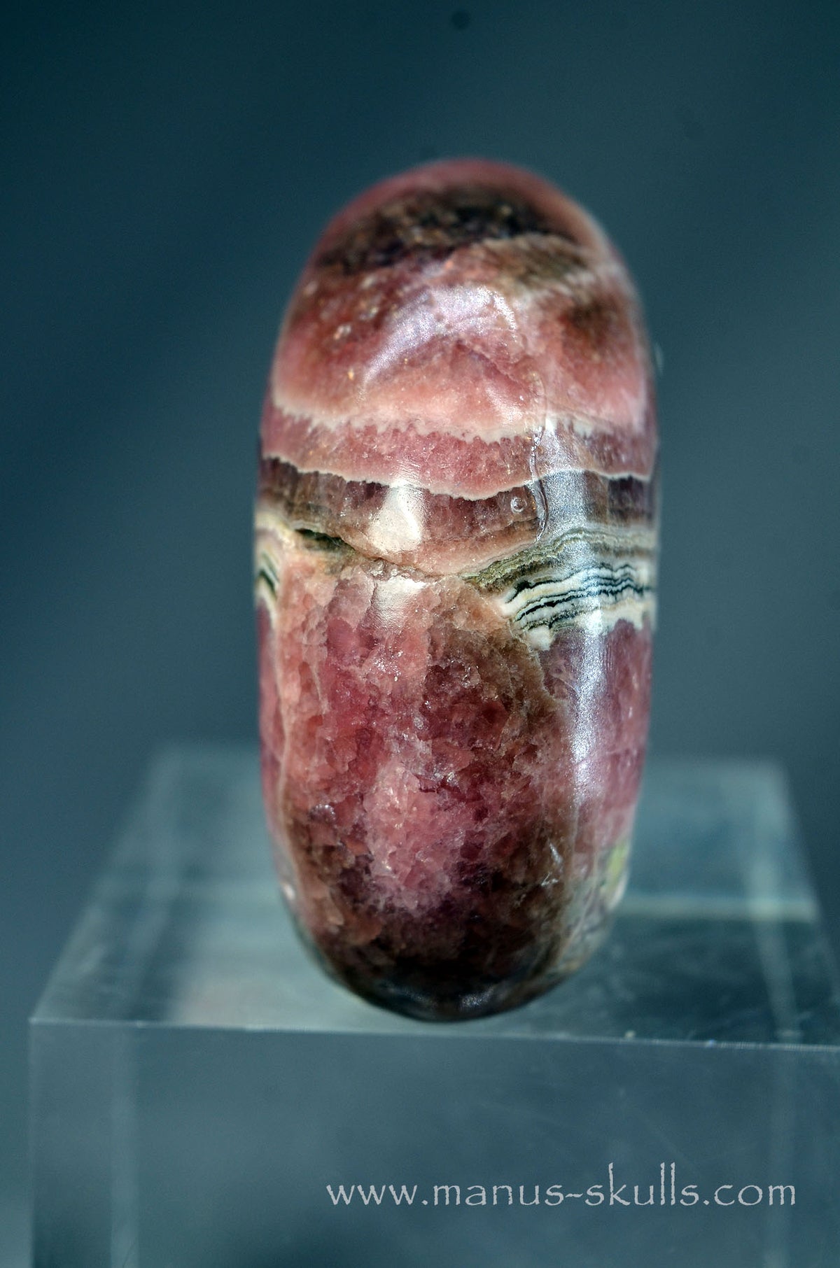 Rhodochrosite Skull