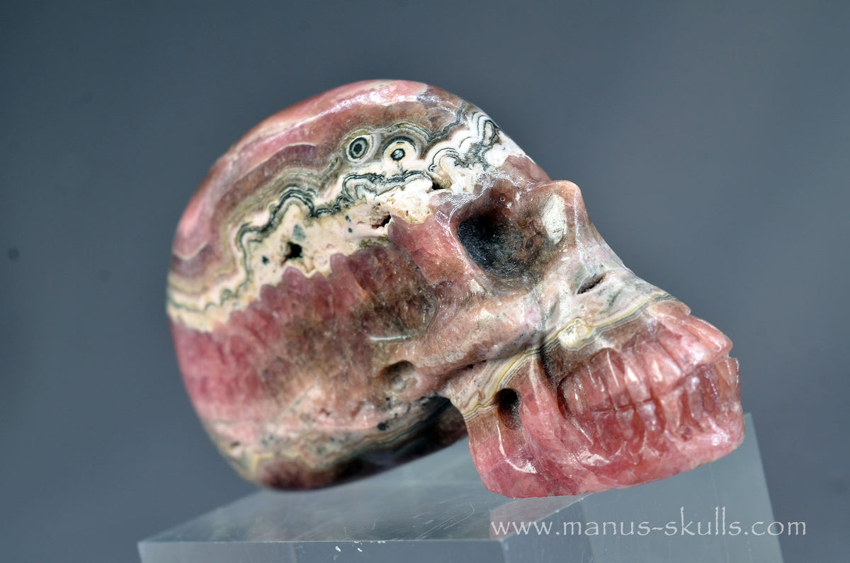 Rhodochrosite Skull
