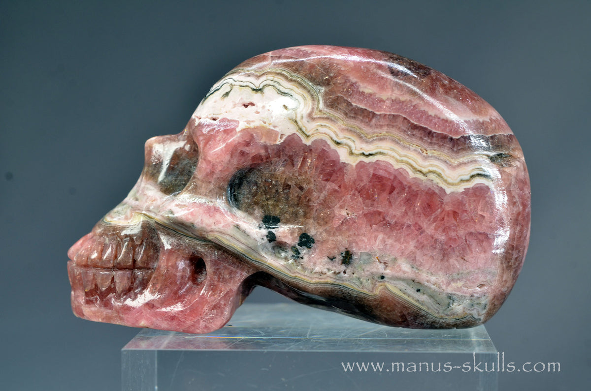 Rhodochrosite Skull