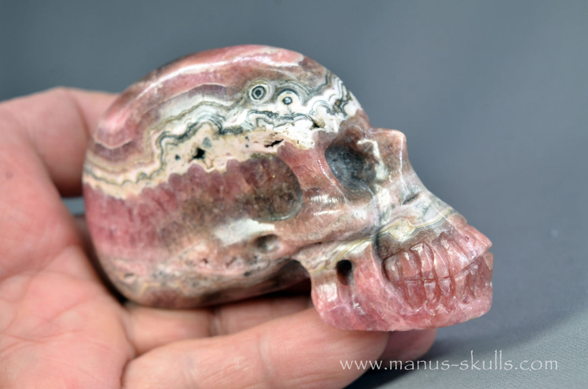 Rhodochrosite Skull