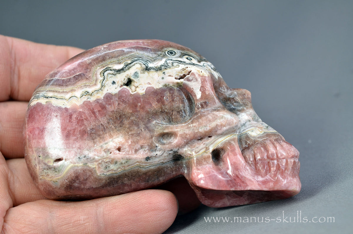 Rhodochrosite Skull