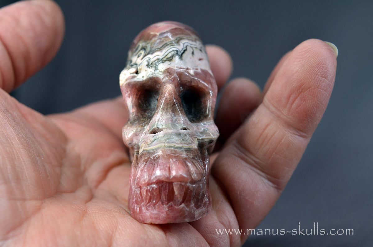 Rhodochrosite Skull
