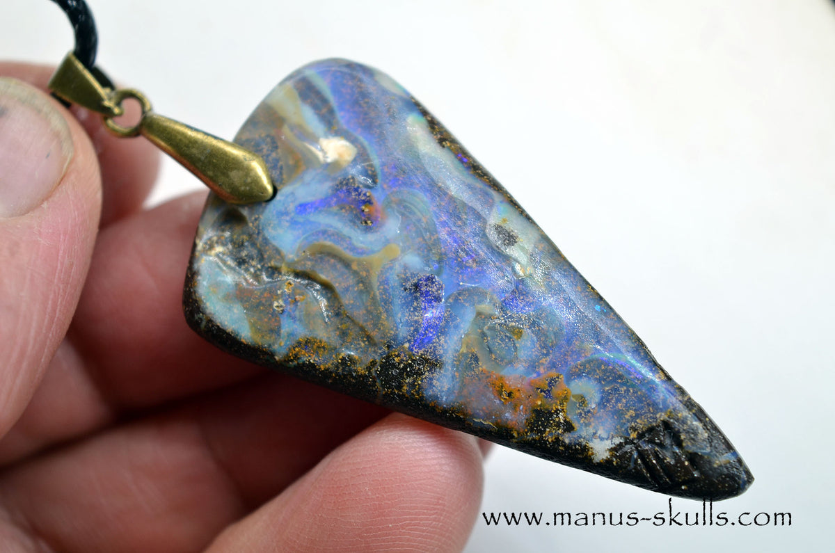 Boulder Opal Tribal Pendant