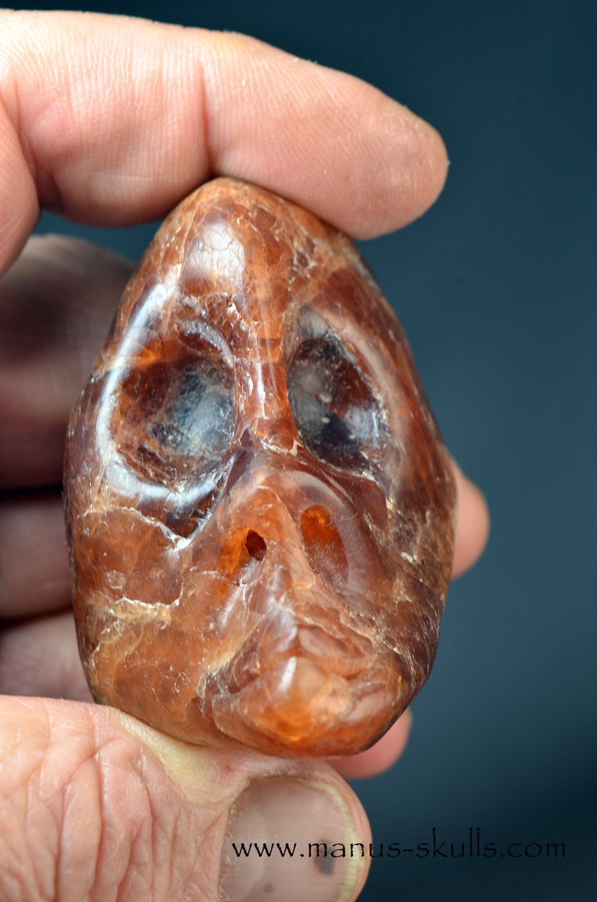 Hessonite Garnet Ancient Alien Skull