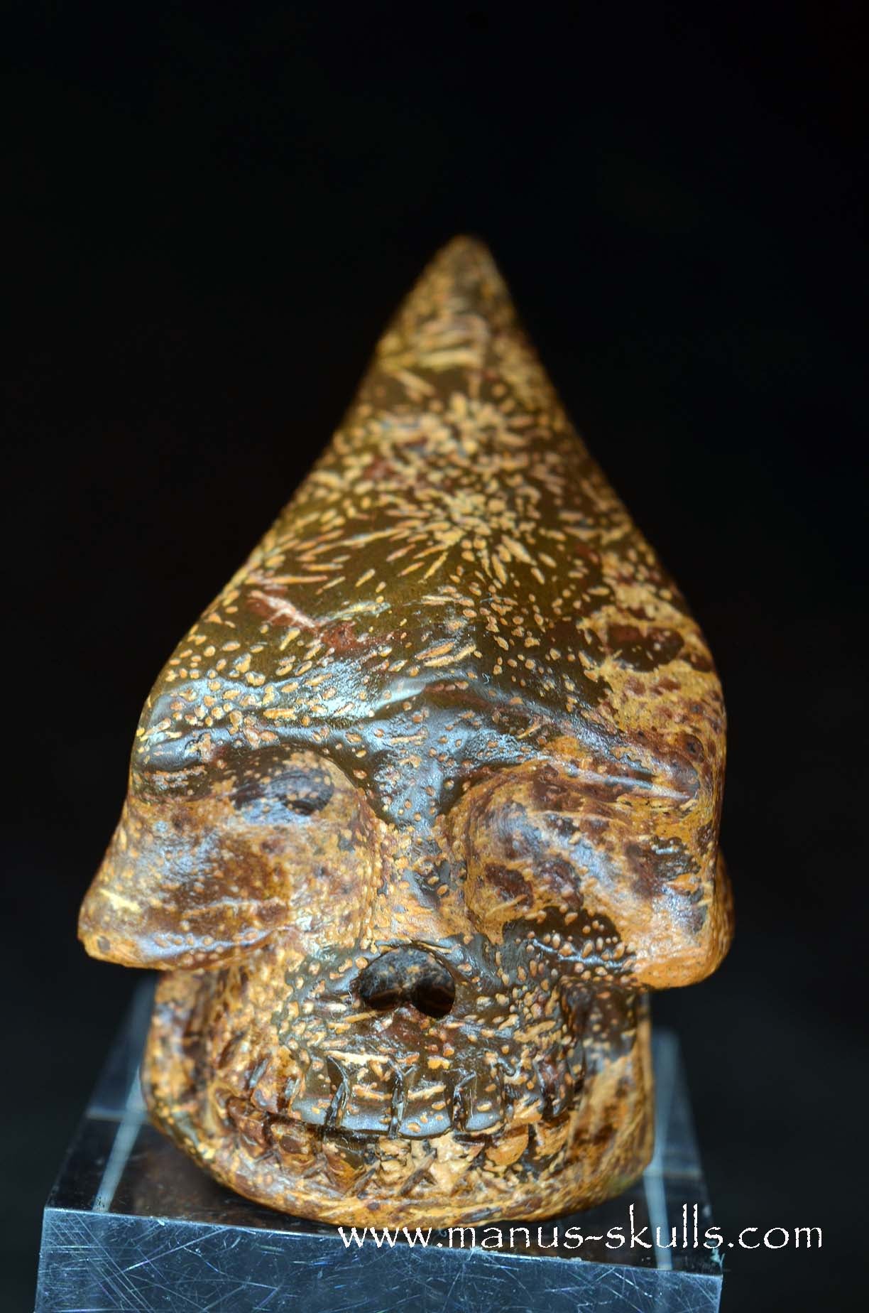 Manus skulls unique Crystal Carvings handmade skulls dragons pendants preseli bluestone tribals spiritual meaning wand Unicorn ..  conehead star rhyolite jasper