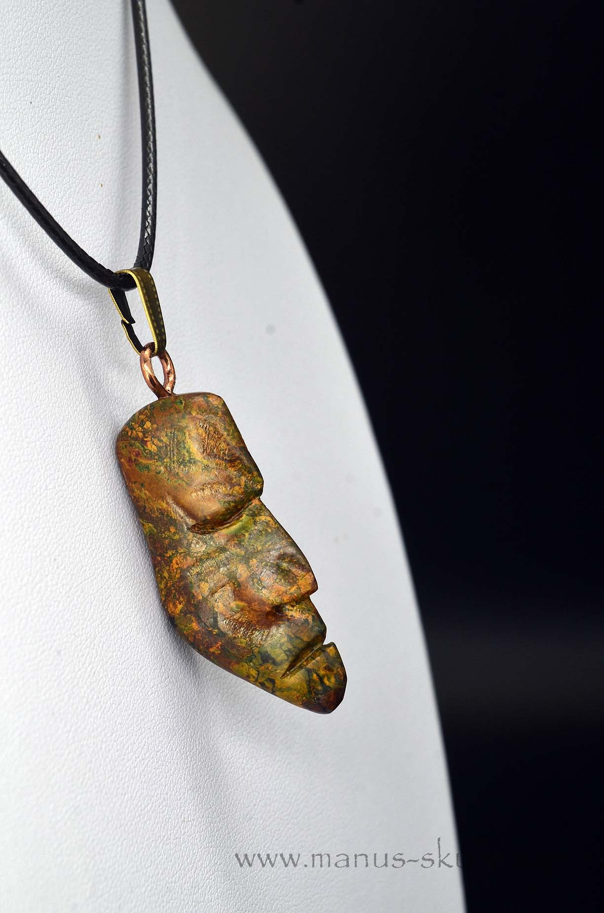 Yellow Moss Agate Tribal Pendant