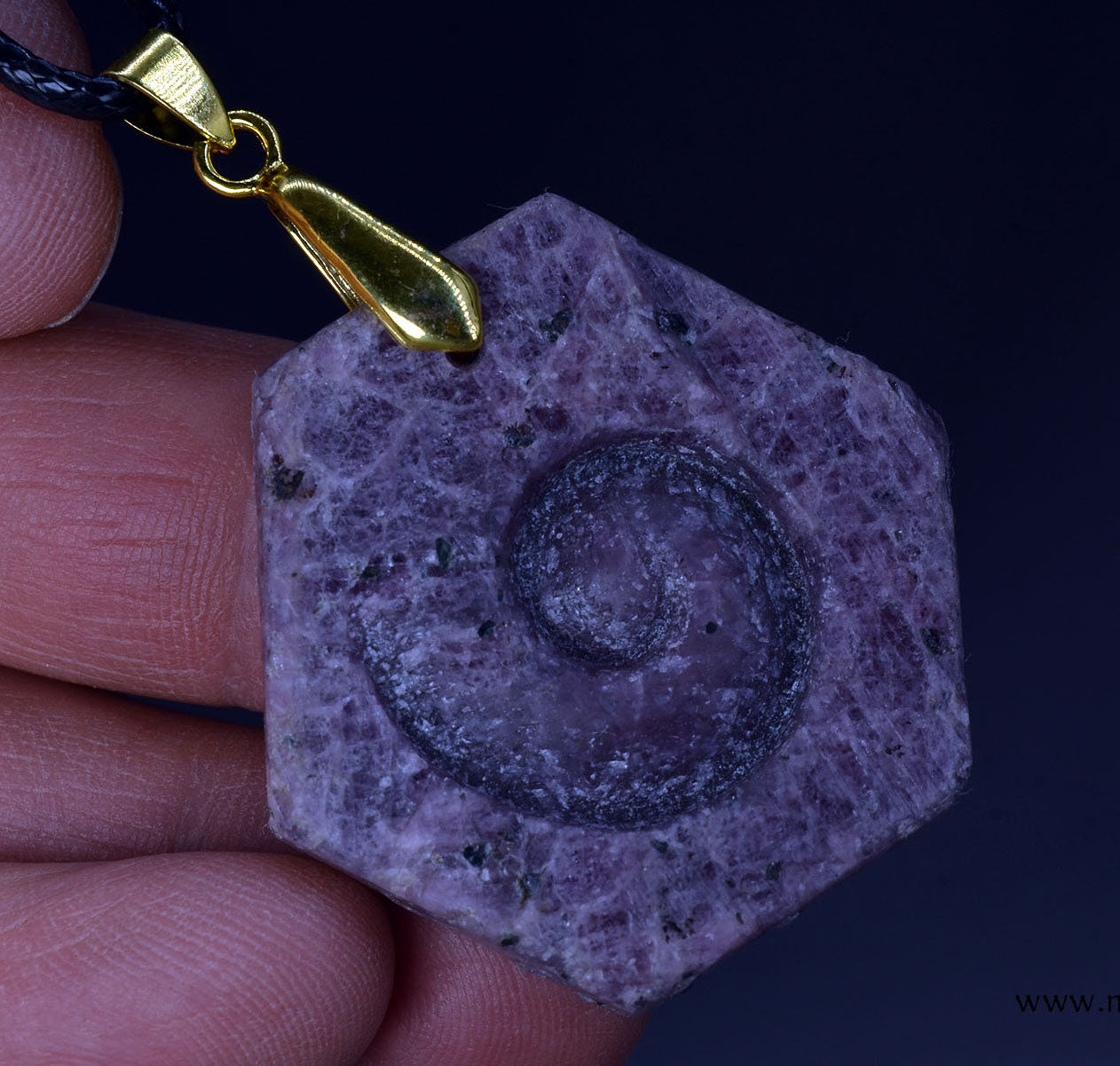 Ruby Korund Spiral Pendant