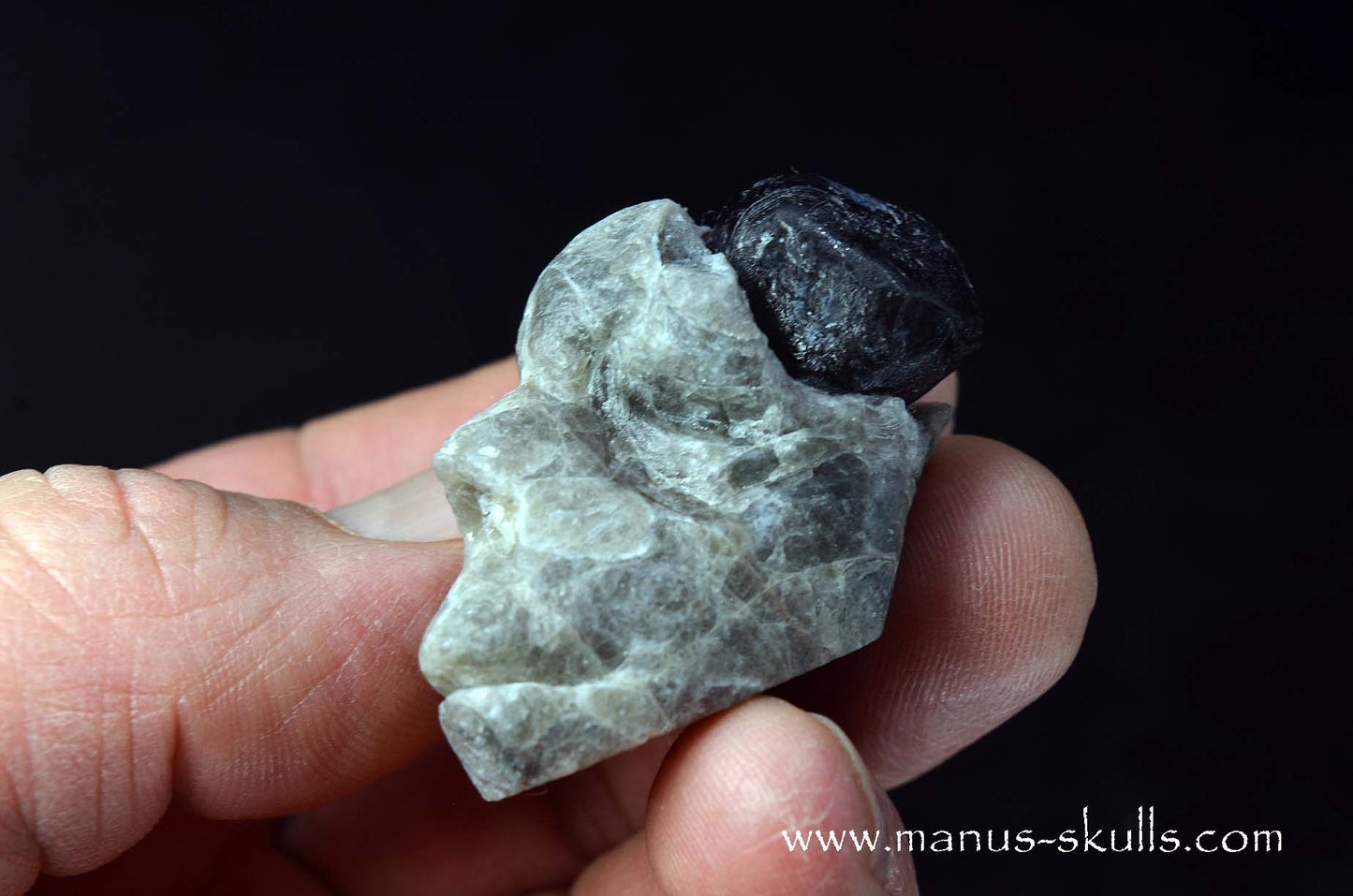 Apache Tears Obsidian on Matrix Skull #3