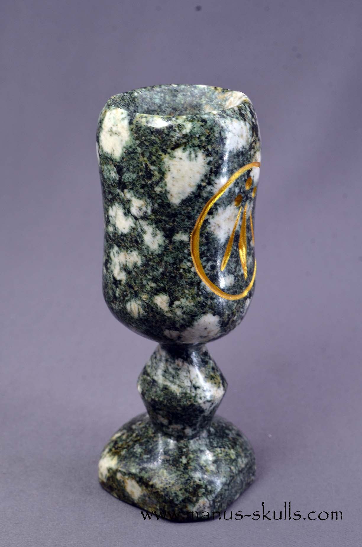 Preseli Bluestone Tarot Symbol Cups with gold etched Awen symbol