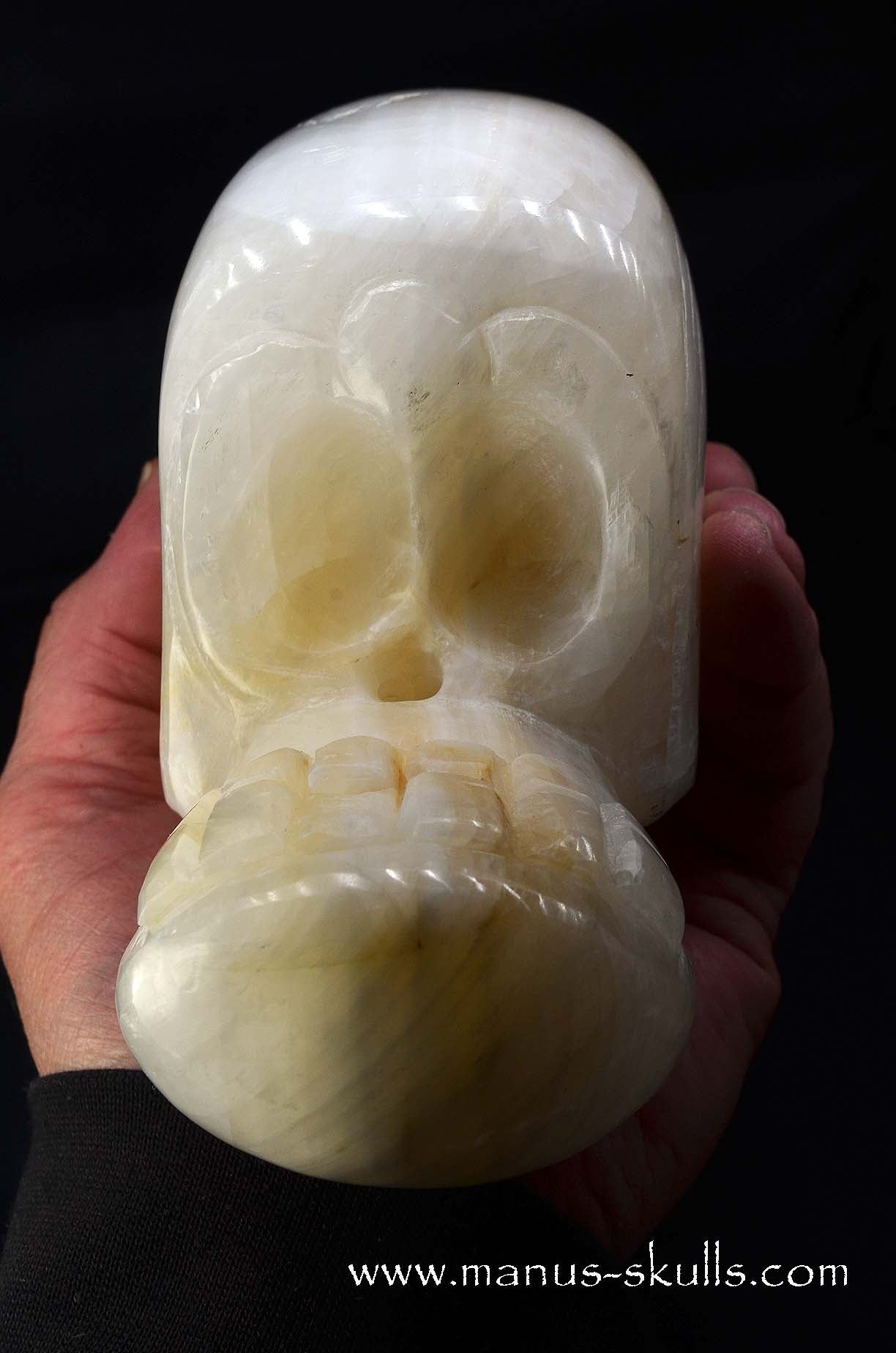 White Calcite Evolian Skull  #04
